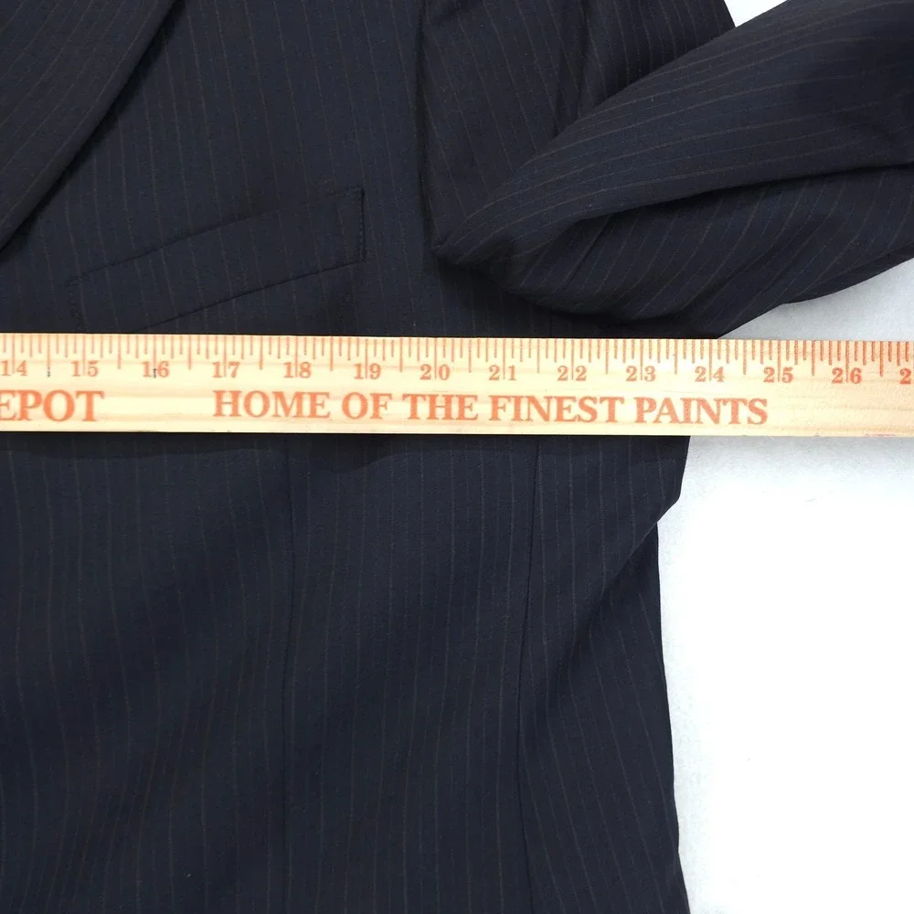 Daniel Cremieux Loro Piana Suit Mens 46R Navy Pinstripe 2 Piece 3 Button 37x30